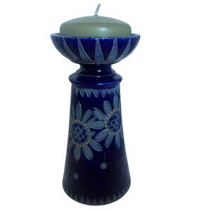 Betschdorf Schmitter Salt-Glazed Stoneware Candleholder Alsace 8" Sunflower